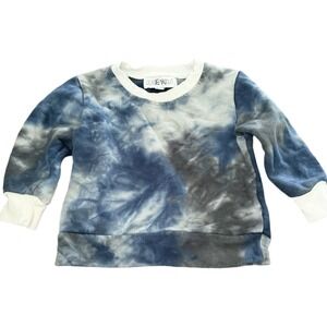 Olive + Scout Baby 18-24M Blue Gray Tie Dye 100% Cotton Sweatshirt